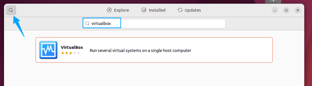 install virtualbox visually ubuntu software search