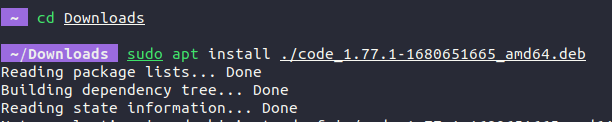 install visual studio code ubuntu terminal
