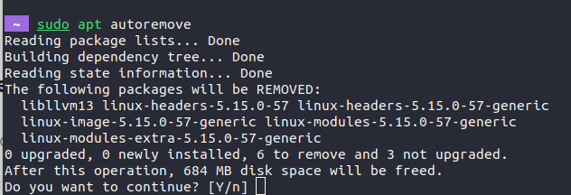 sudo apt autoremove ubuntu